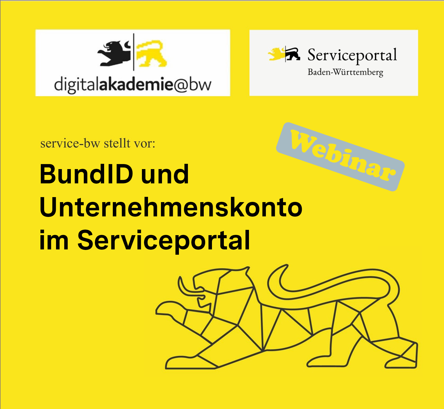 service-bw stellt vor: BundID und Unternehmenskonto im Serviceportal